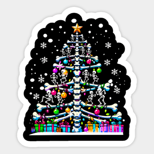 Christmas Tree Skeleton Xmas Radiology Xray Technologist Sticker